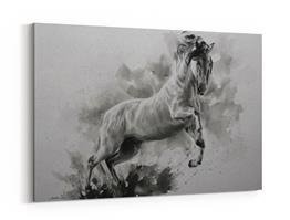 Obraz na płótnie - Piekny portret konia imitujący malarstwo akrylowe - 5009