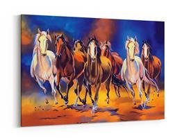 Obraz na płótnie - Siedem galopujących koni - 5046